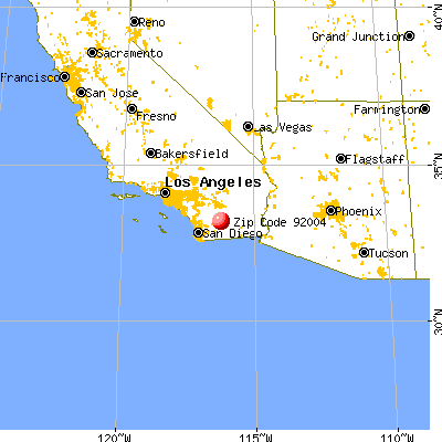 Borrego Springs, CA (92004) map from a distance
