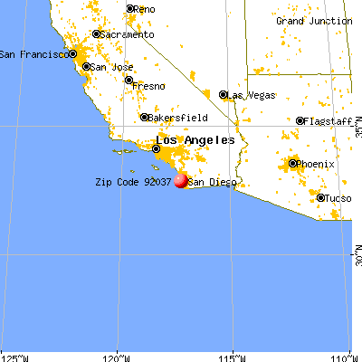 San Diego, CA (92037) map from a distance