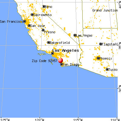 Oceanside, CA (92057) map from a distance