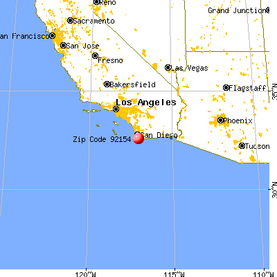 San Diego, CA (92154) map from a distance