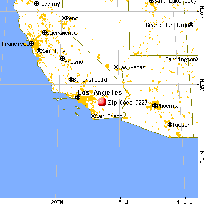 Rancho Mirage, CA (92270) map from a distance