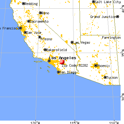 Whitewater, CA (92282) map from a distance