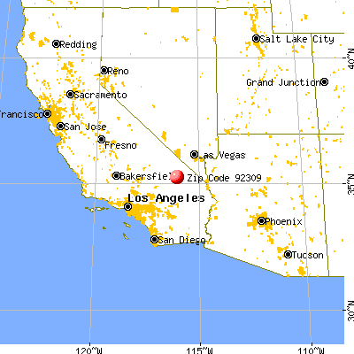 Baker, CA (92309) map from a distance