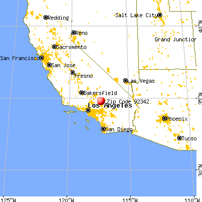 Silver Lakes, CA (92342) map from a distance