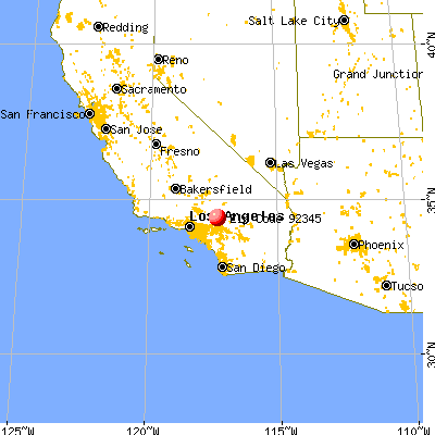 Hesperia, CA (92345) map from a distance