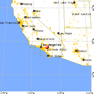 San Bernardino, CA (92411) map from a distance