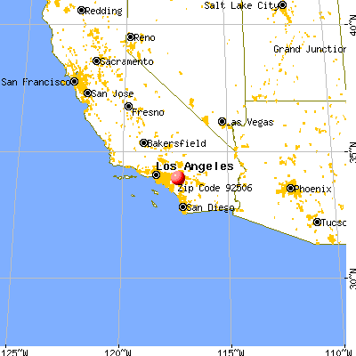 Riverside, CA (92506) map from a distance