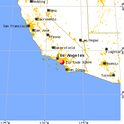 Irvine, CA (92604) map from a distance