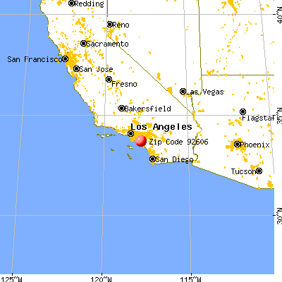 Irvine, CA (92606) map from a distance