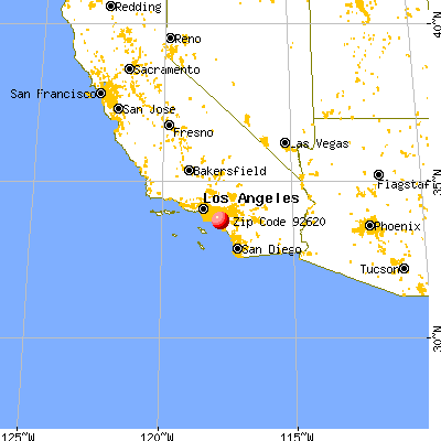 Irvine, CA (92620) map from a distance