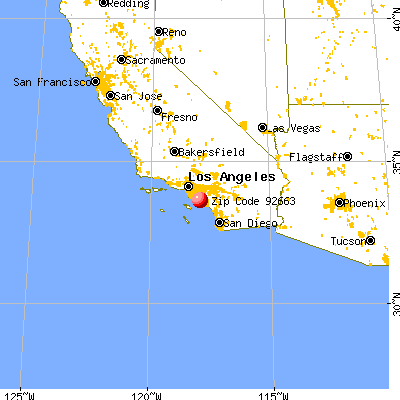 Newport Beach, CA (92663) map from a distance