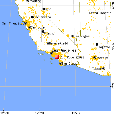 Mission Viejo, CA (92692) map from a distance