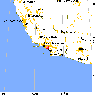 Villa Park, CA (92861) map from a distance