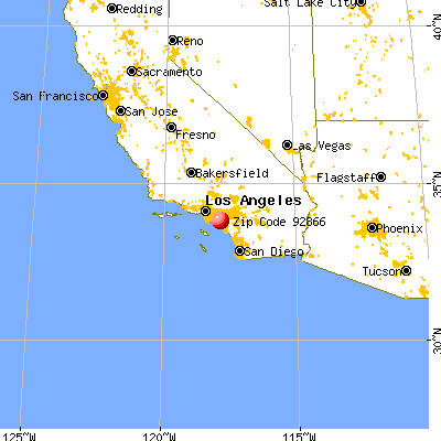 Orange, CA (92866) map from a distance