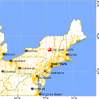 Gloversville, NY (12078) map from a distance