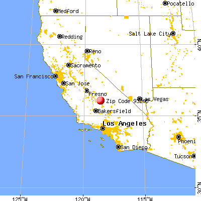 Camp Nelson, CA (93208) map from a distance