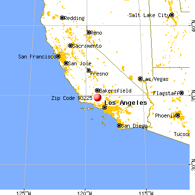 Frazier Park, CA (93225) map from a distance