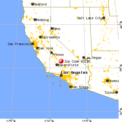 Kernville, CA (93238) map from a distance