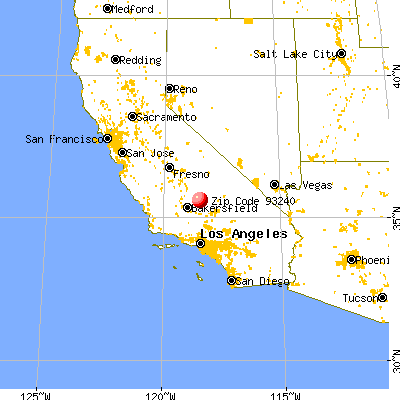 Lake Isabella, CA (93240) map from a distance