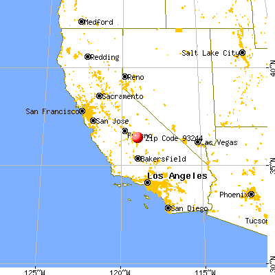 Lemon Cove, CA (93244) map from a distance