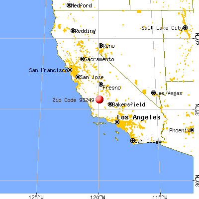 Lost Hills, CA (93249) map from a distance