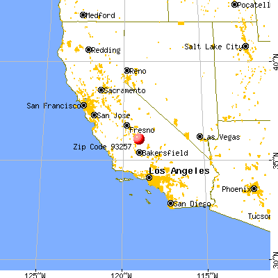 Porterville, CA (93257) map from a distance