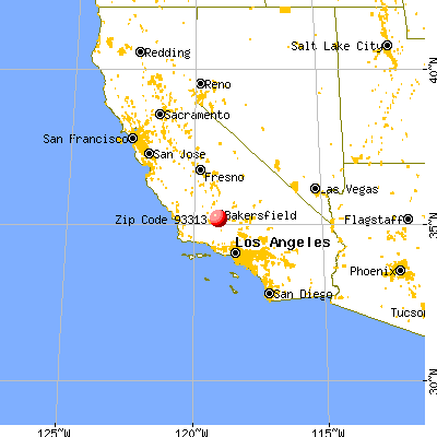 Bakersfield, CA (93313) map from a distance