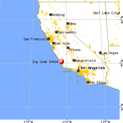 Avilla Beach, CA (93424) map from a distance