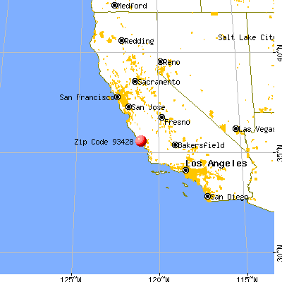 Cambria, CA (93428) map from a distance
