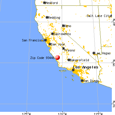 El Paso de Robles (Paso Robles), CA (93446) map from a distance