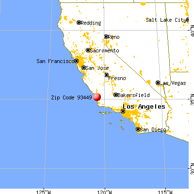 Pismo Beach, CA (93449) map from a distance