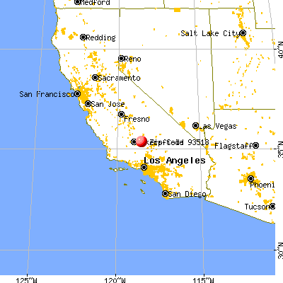 Keene, CA (93518) map from a distance