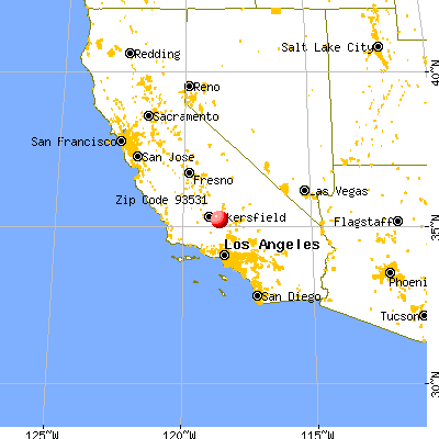 Keene, CA (93531) map from a distance