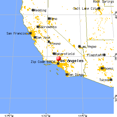 Lancaster, CA (93536) map from a distance