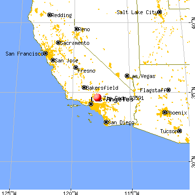 Palmdale, CA (93591) map from a distance