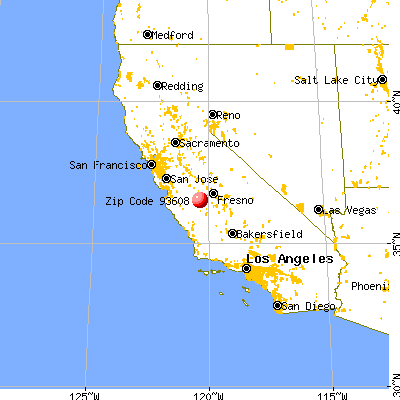 Cantua Creek, CA (93608) map from a distance