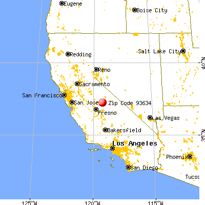 Big Creek, CA (93634) map from a distance