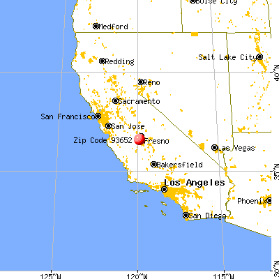 Raisin City, CA (93652) map from a distance