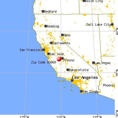 Tranquillity, CA (93668) map from a distance