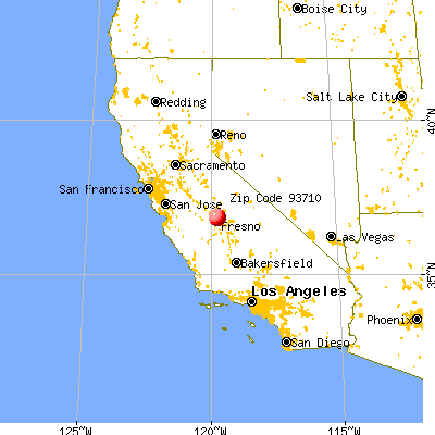 Fresno, CA (93710) map from a distance
