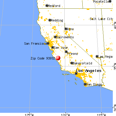 Lockwood, CA (93932) map from a distance