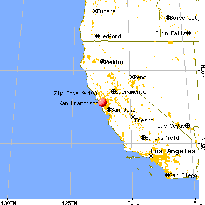 San Francisco, CA (94103) map from a distance