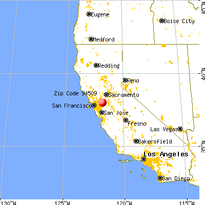Antioch, CA (94509) map from a distance