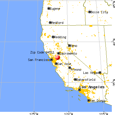 Bethel Island, CA (94511) map from a distance