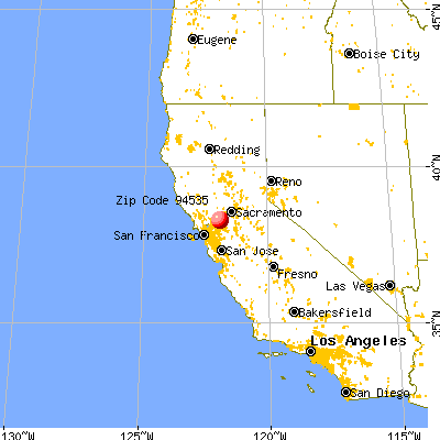 Fairfield, CA (94535) map from a distance