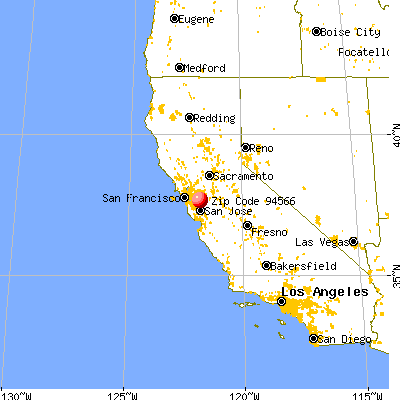 Pleasanton, CA (94566) map from a distance