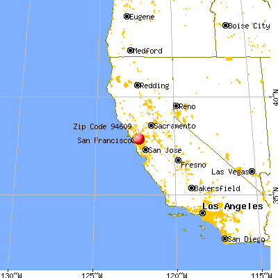 Oakland, CA (94609) map from a distance