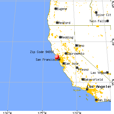 Inverness, CA (94937) map from a distance