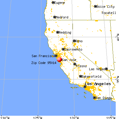 Cupertino, CA (95014) map from a distance