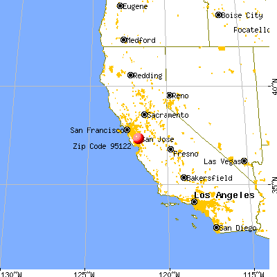 San Jose, CA (95122) map from a distance